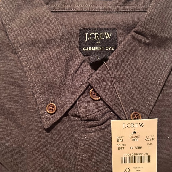 NWT, J Crew, untucked, L, garment dyed, slim fit, button down, Men’s - Picture 1 of 3